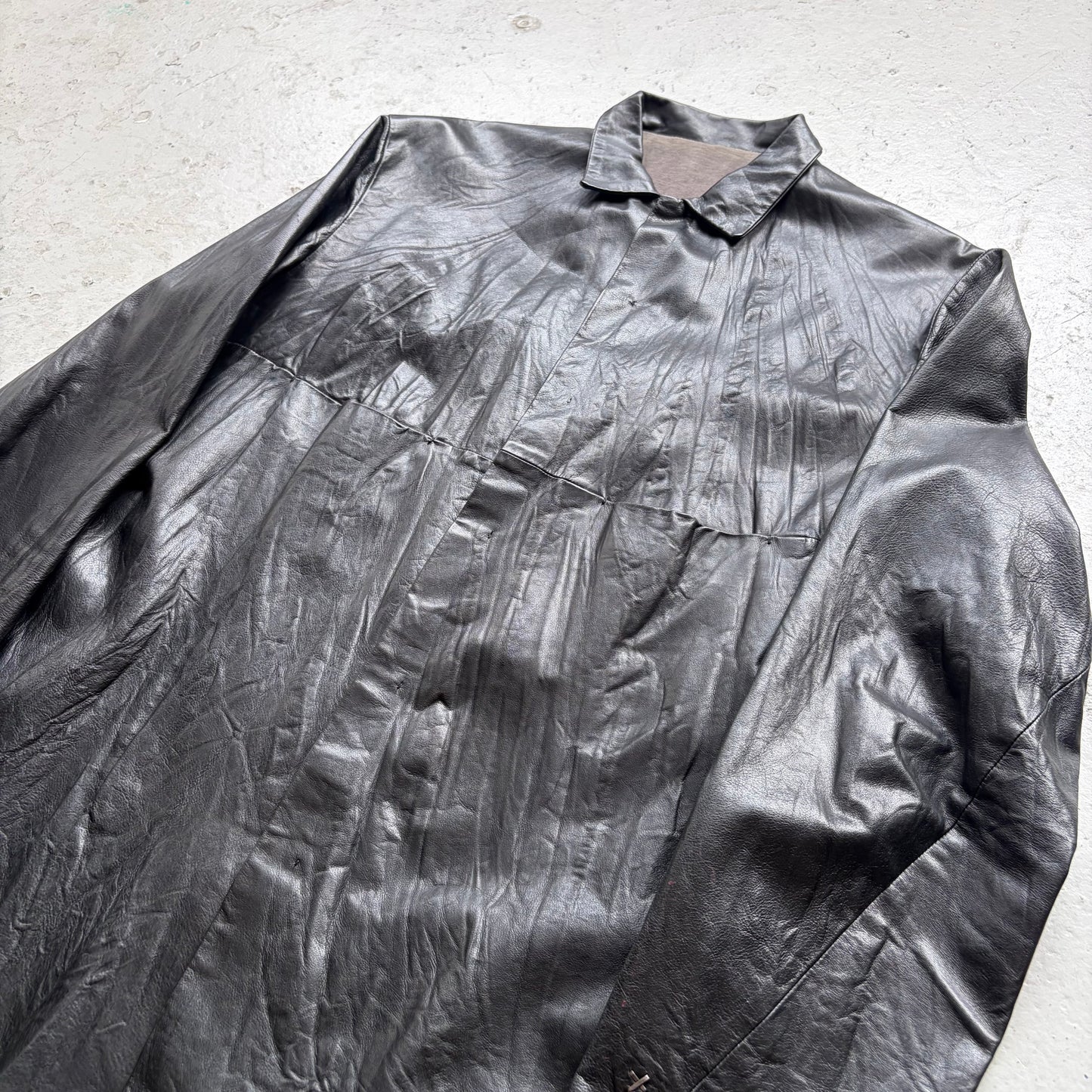 Ma+ Black Leather Button Up Shirt (S)