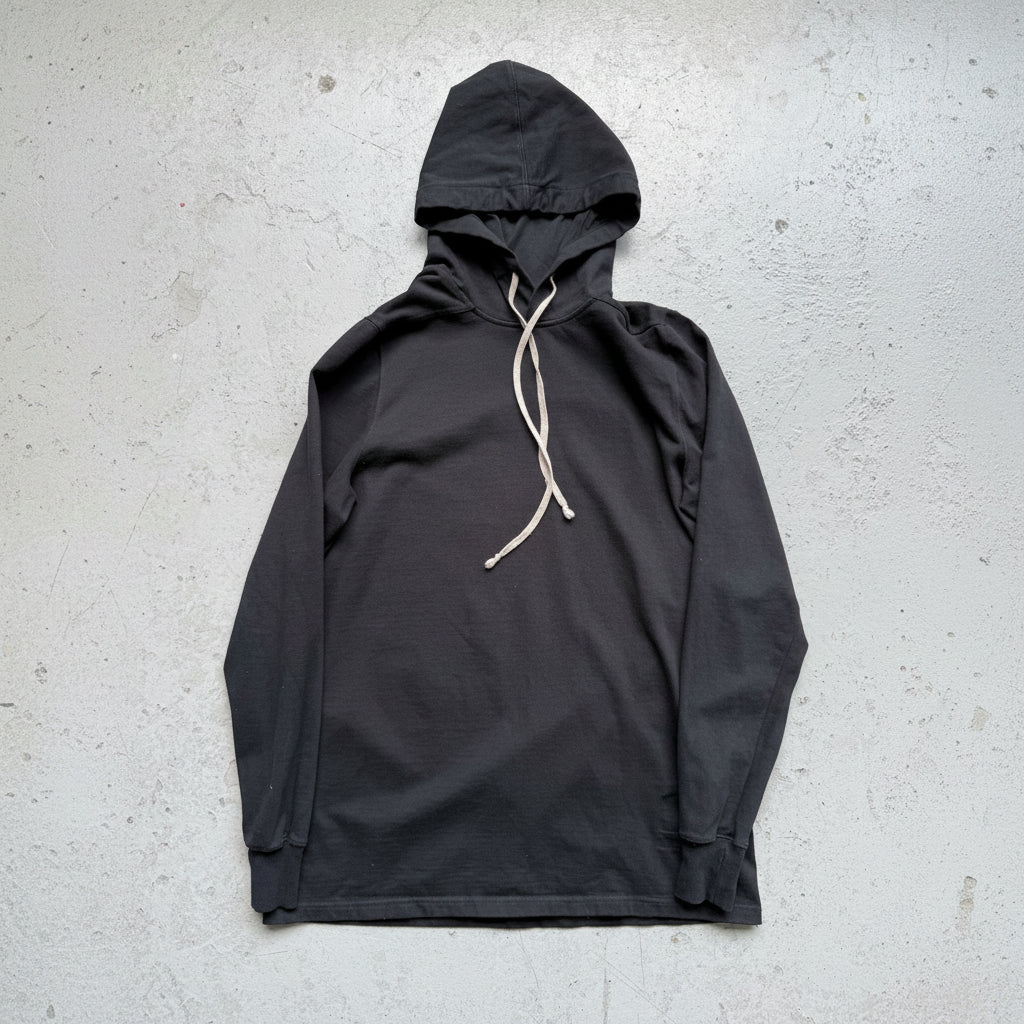 Rick Owens DRKSHDW SS18 Black Drawstring Hoodie (M)