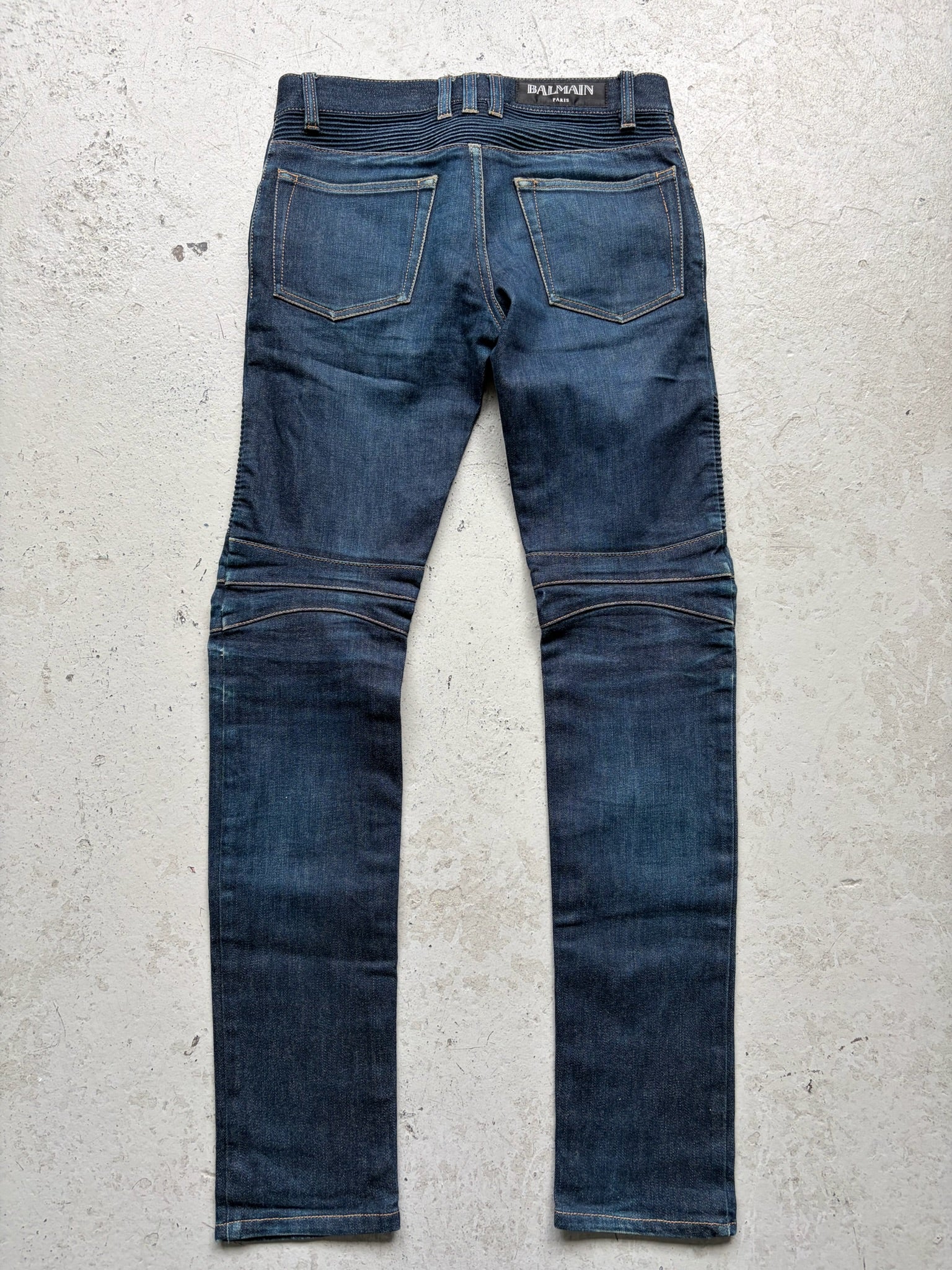 Balmain Blue Denim Biker Pants (27) – marco sqrd