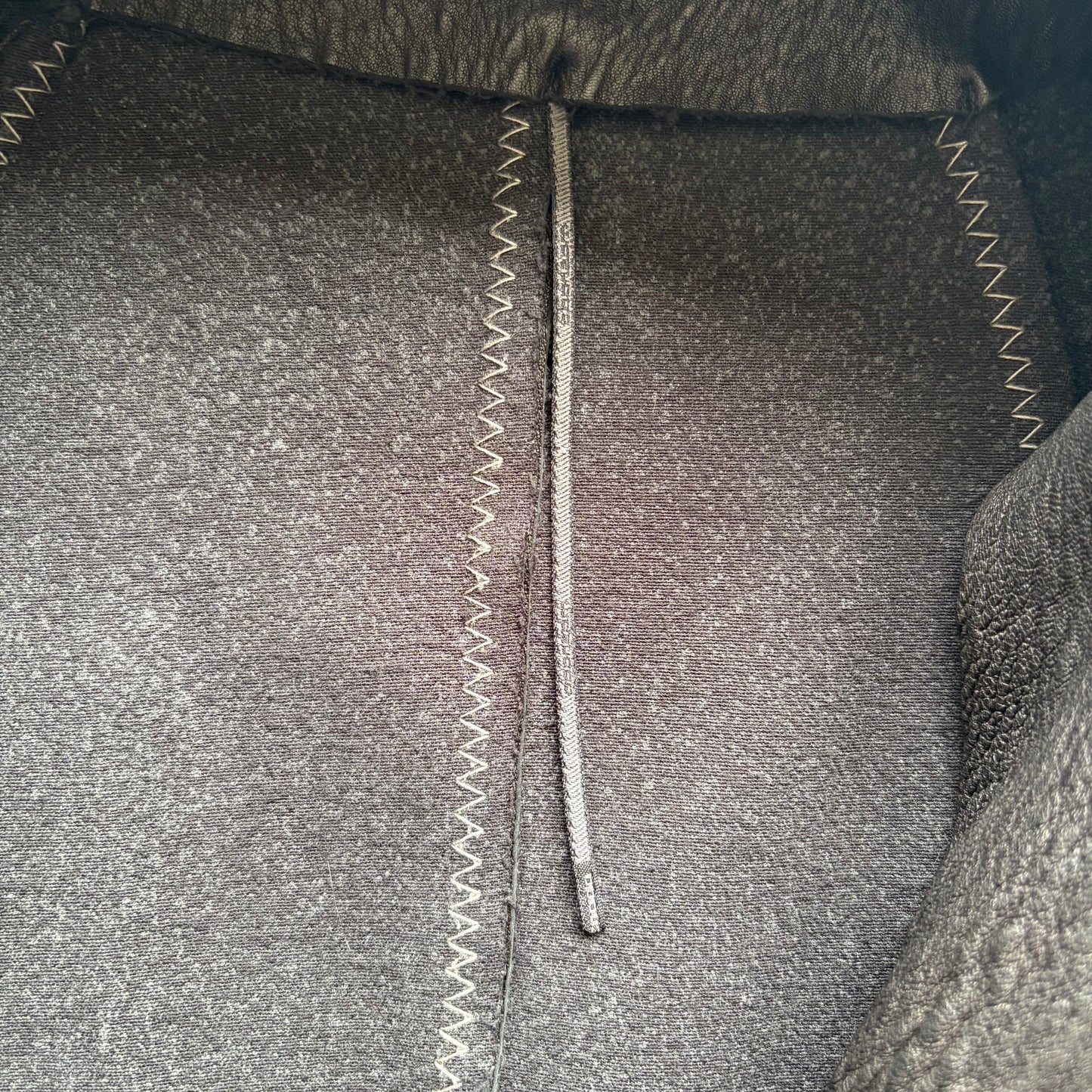 Masnada Overlock Stitch Hooded Black Lambskin Leather Jacket (52)