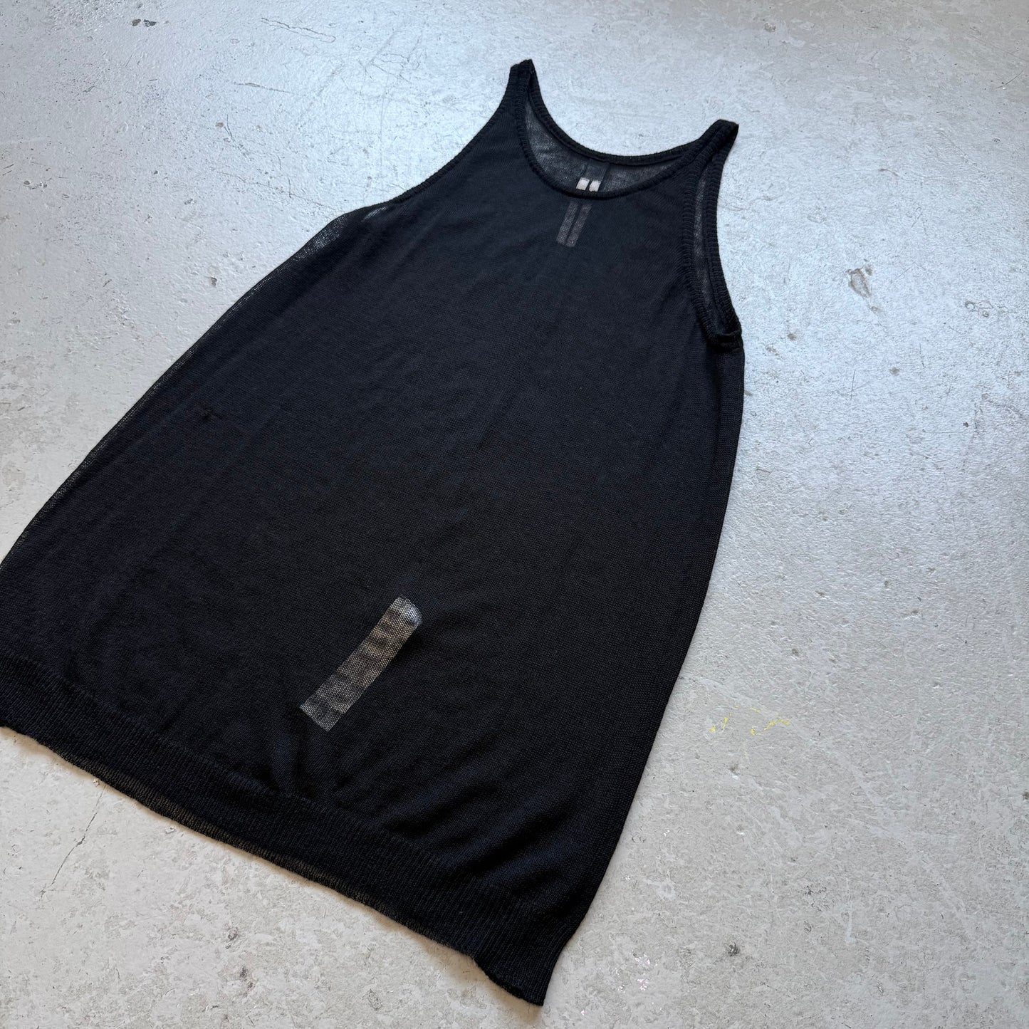 Rick Owens SS24 LIDO Wool Black Tank Top (UNI)