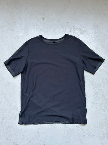 Davids Road Silk Cotton Blend Black Short Sleeve (M)