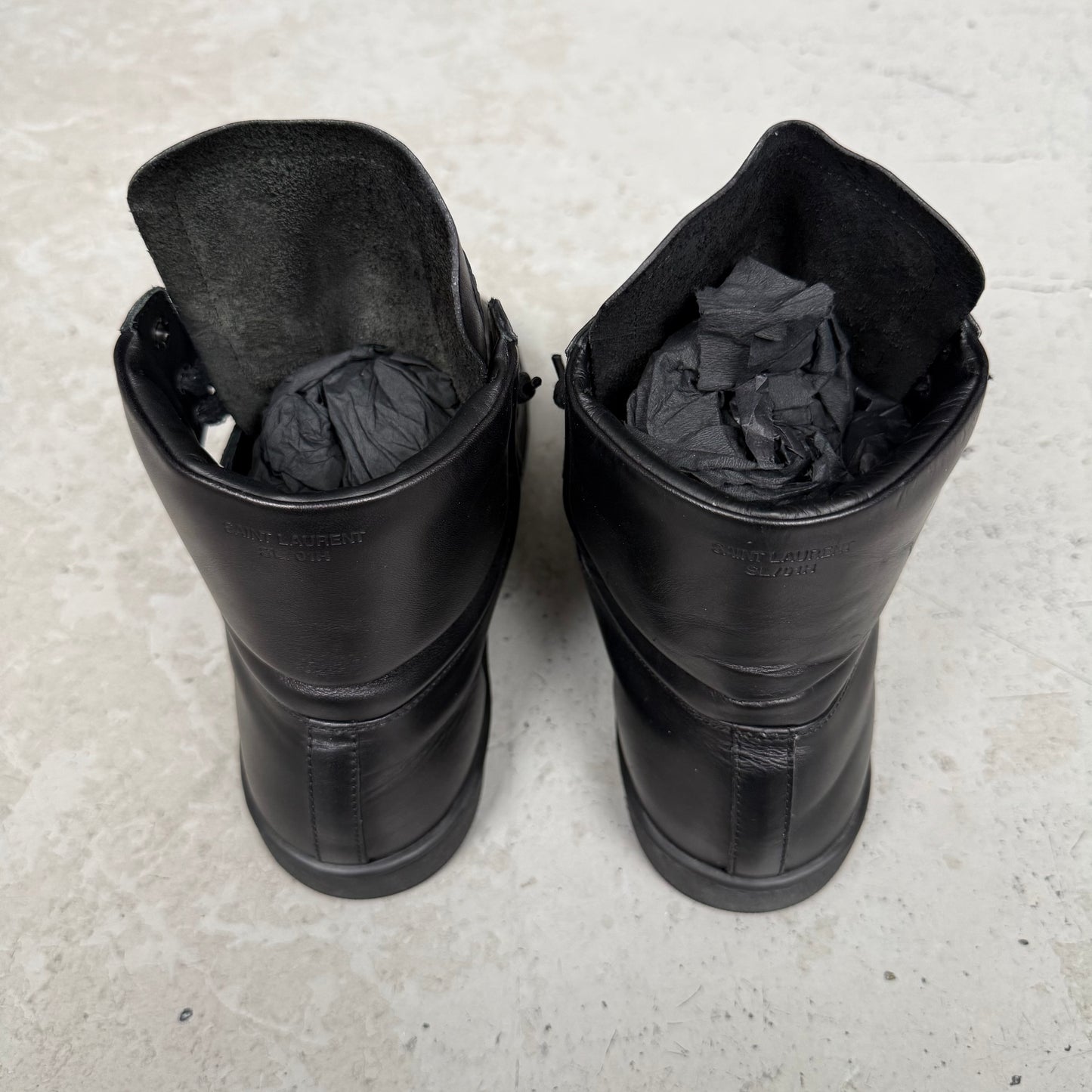 Saint Laurent Paris SL01H Black High Top Sneakers (39.5)