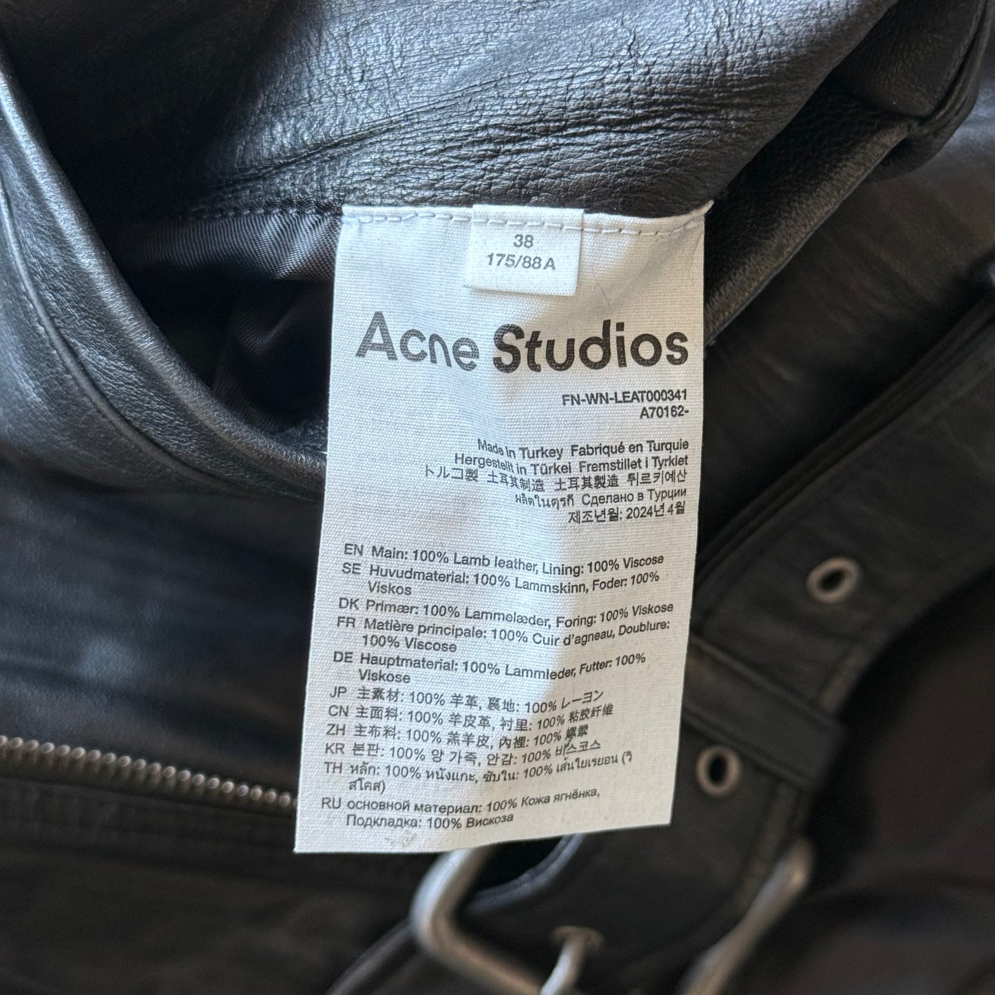Acne Studios Lamb Leather Jacket (38)