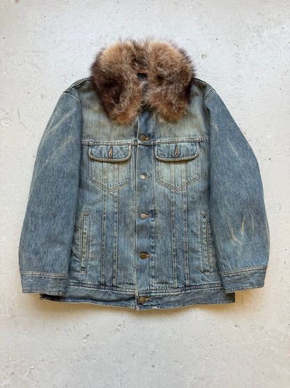 Dolce & Gabbana 2000s Denim Jacket With Fur Collar (48)