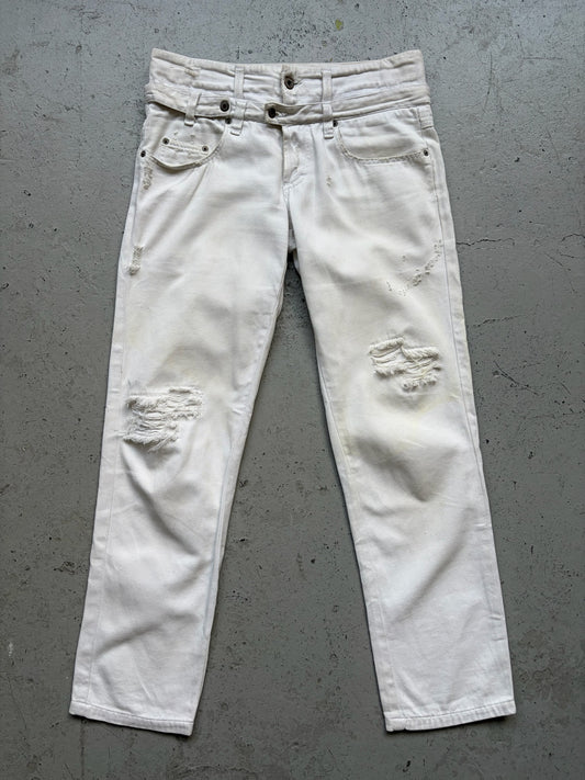 Dolce & Gabbana Double Waisted White Denim (45)