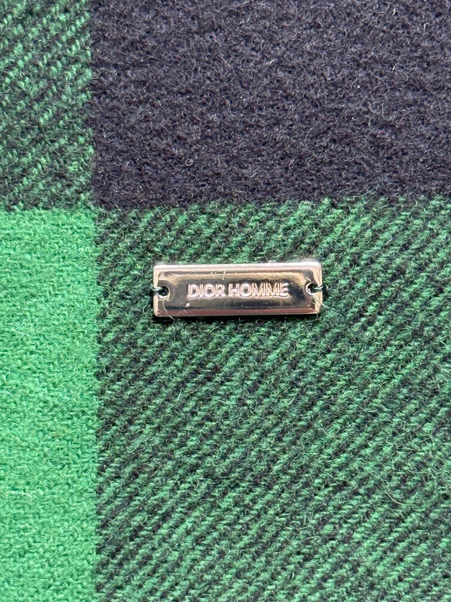 Dior Homme Green Plaid Scarf (OS)
