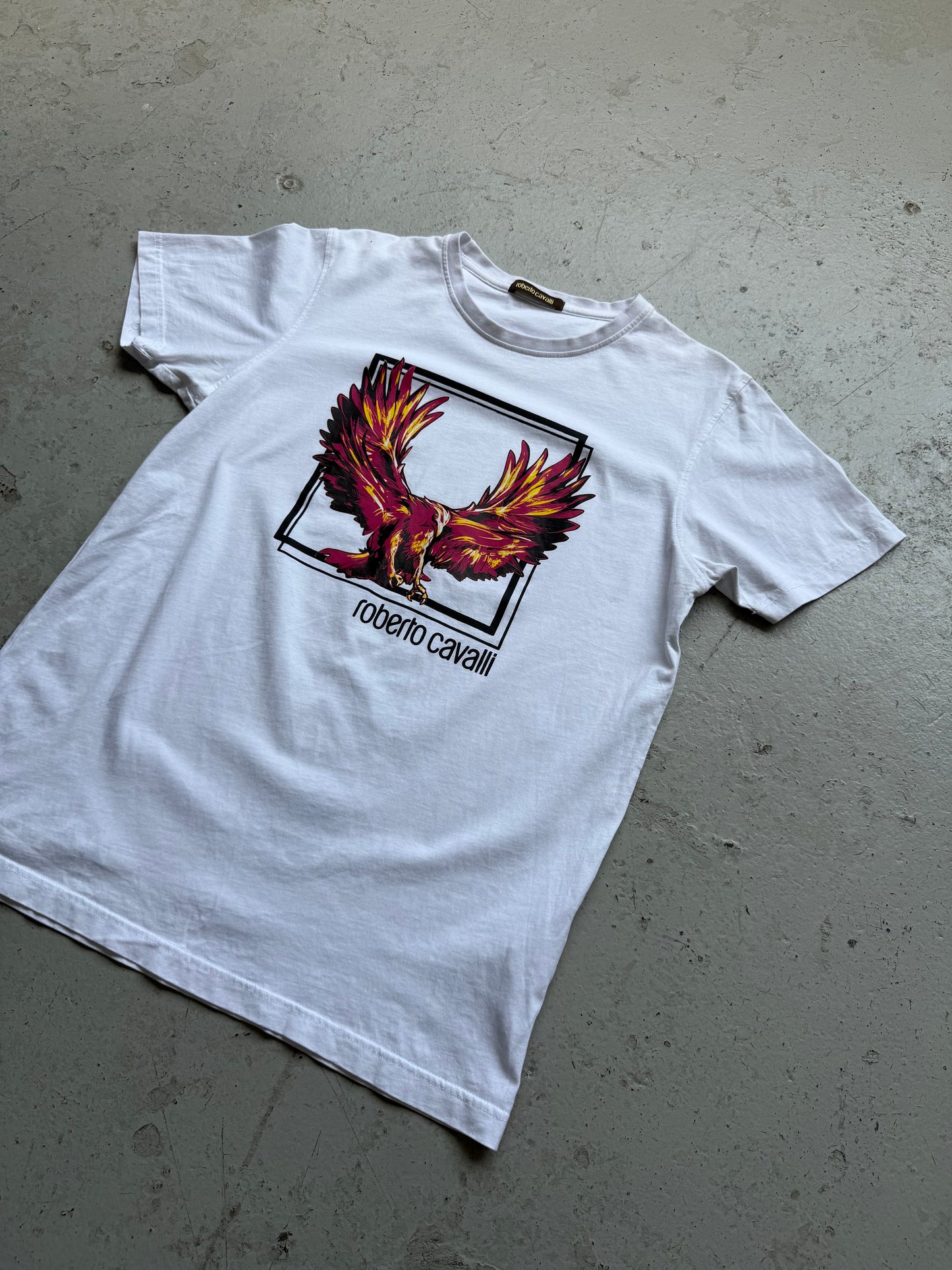 Roberto Cavalli Logo White Short Sleeve Shirt (XL)