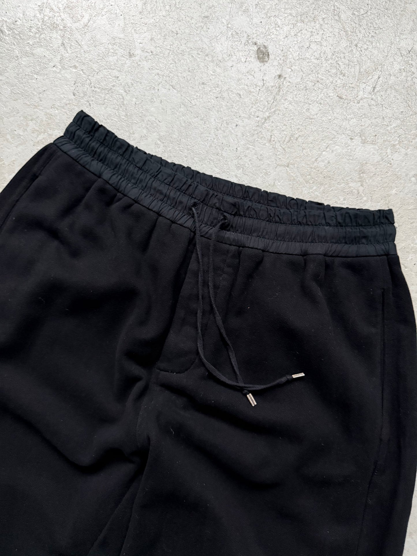 Saint Laurent Paris 2023 Black Cotton Wide Leg Sweatpants (L)