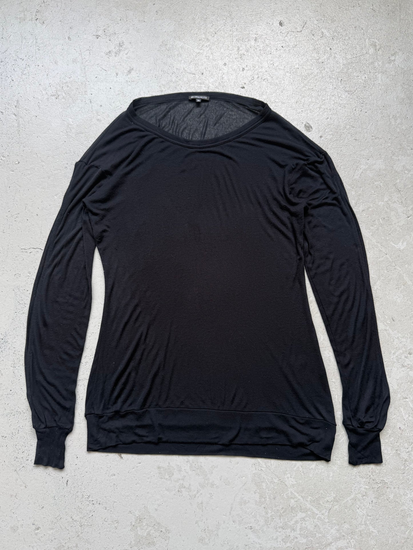 Ann Demeulemeester Black Long Sleeve Shirt (38)