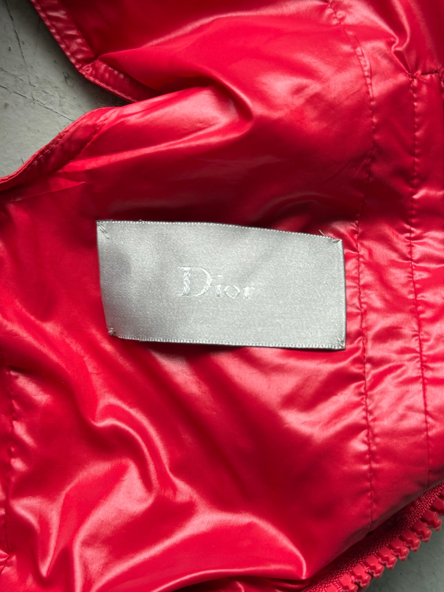 Dior Homme AW07 "Navigate" Red Hooded Puffer Vest (44)