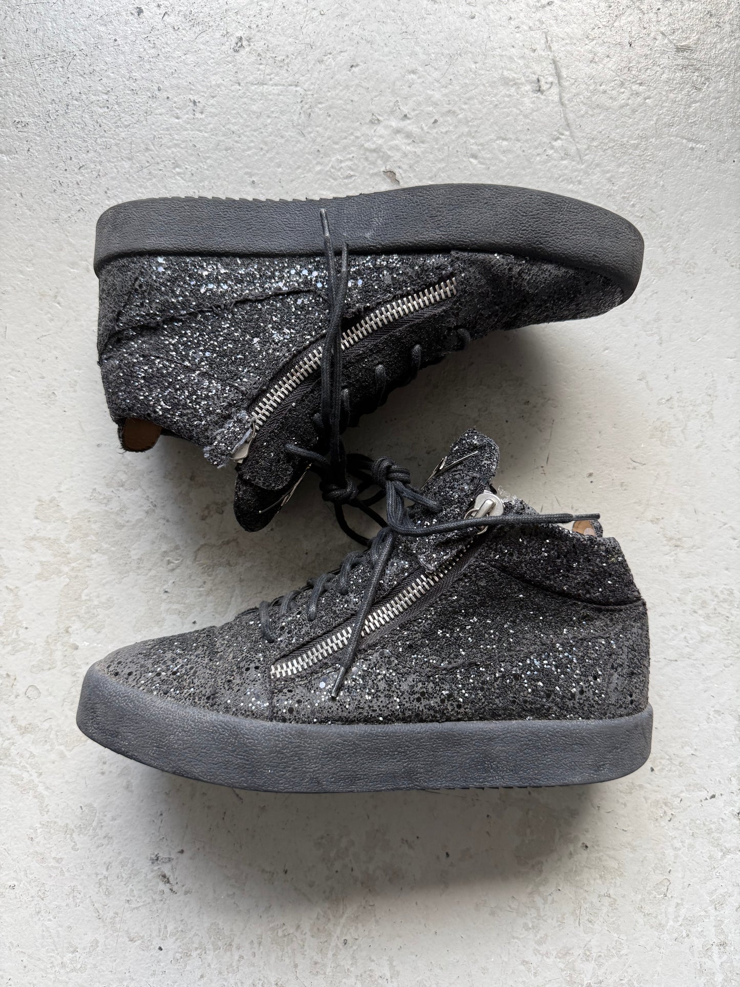 Giuseppe Black Sequin High Top Sneakers (42.5)