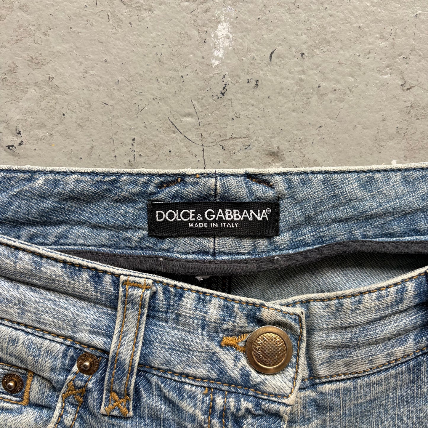 Dolce & Gabbana Light Wash Gold Plated Denim (34)