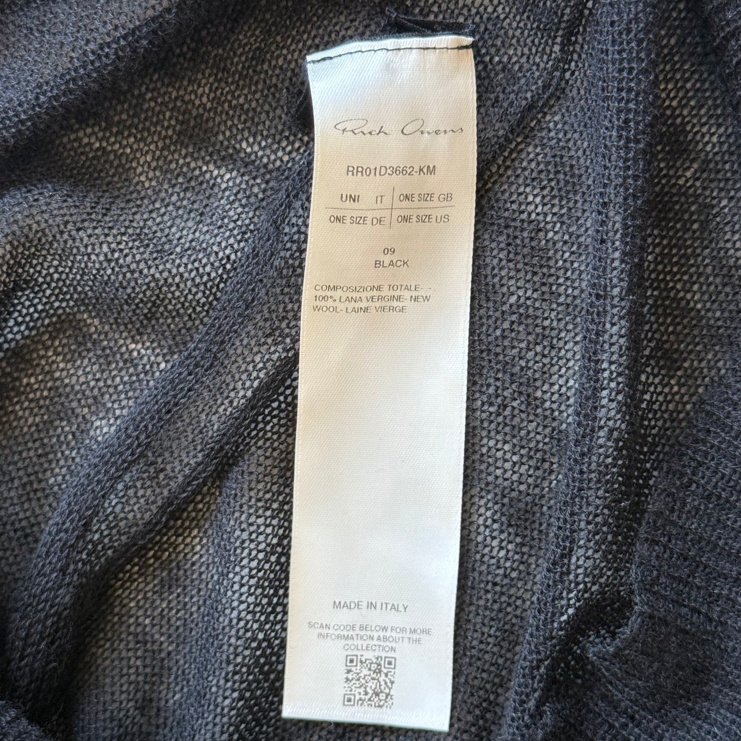 Rick Owens SS24 LIDO Wool Black Tank Top (UNI)