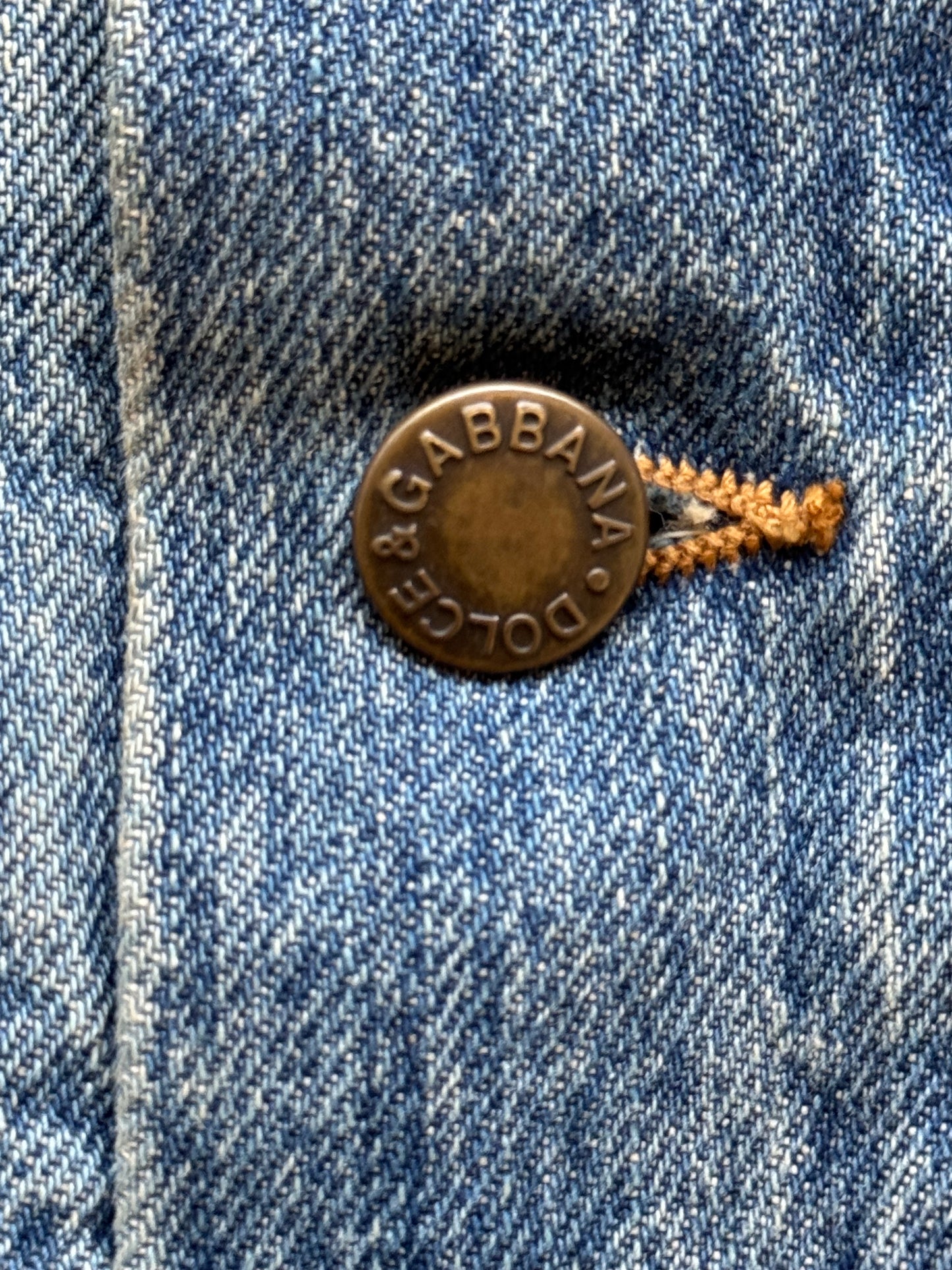 Dolce & Gabbana 2000s Denim Jacket With Fur Collar (48)