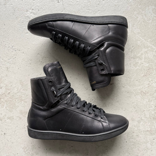 Saint Laurent Paris SL01H Black High Top Sneakers (39.5)