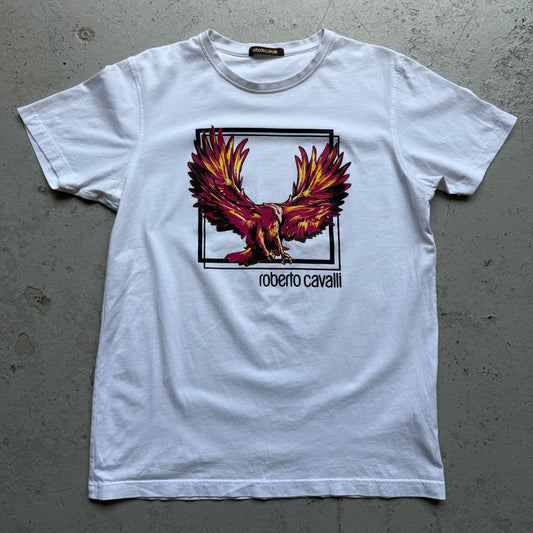 Roberto Cavalli Logo White Short Sleeve Shirt (XL)