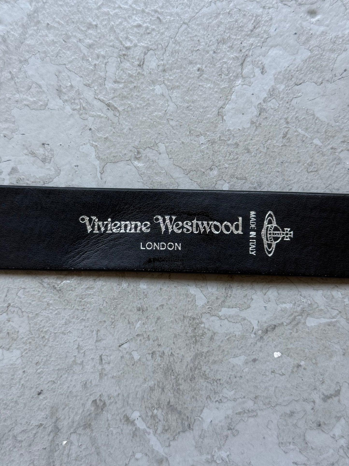 Vivienne Westwood Black Leather Belt With Silver Buckle (OS)