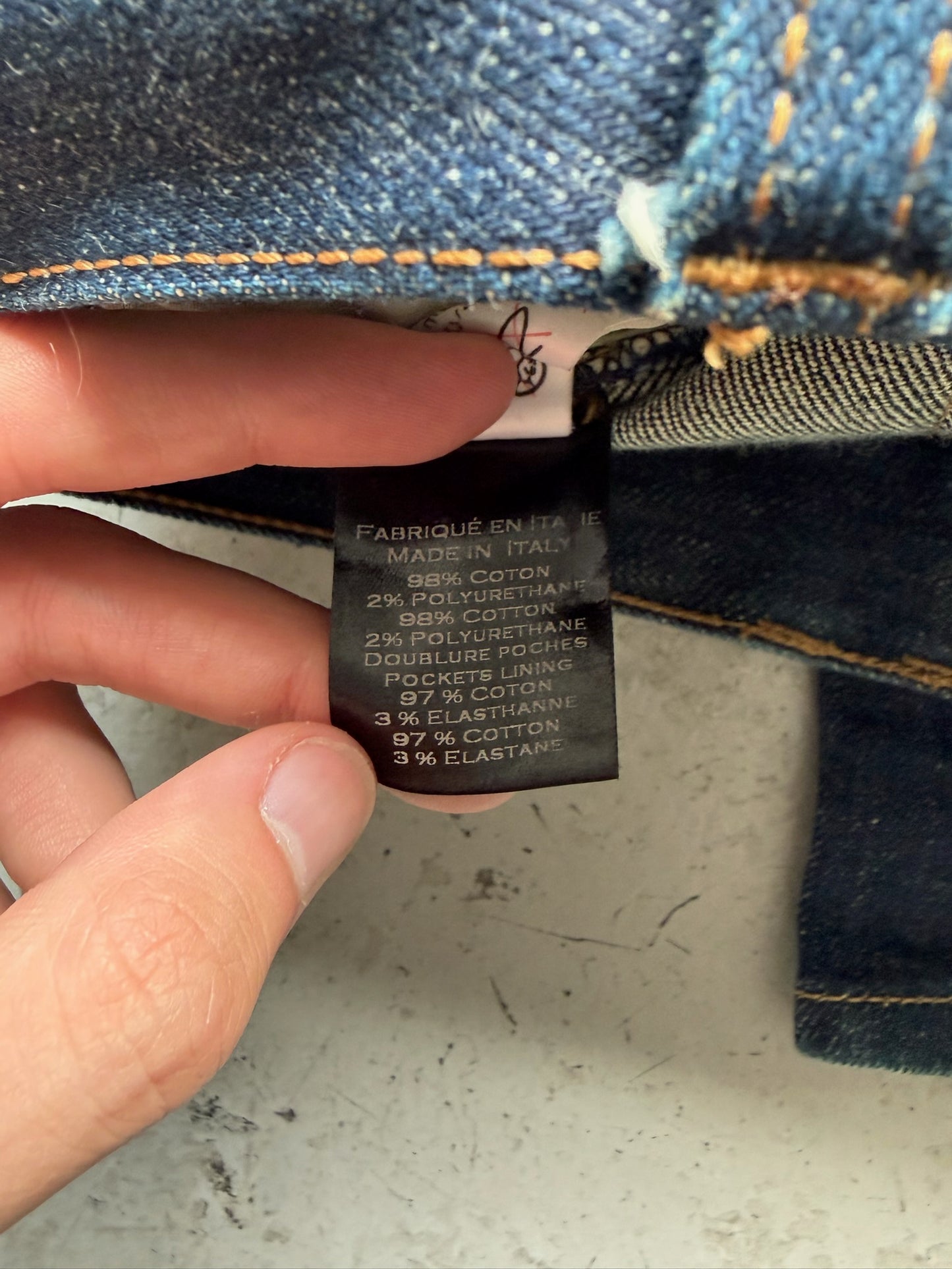 Balmain Blue Denim Biker Pants (27)