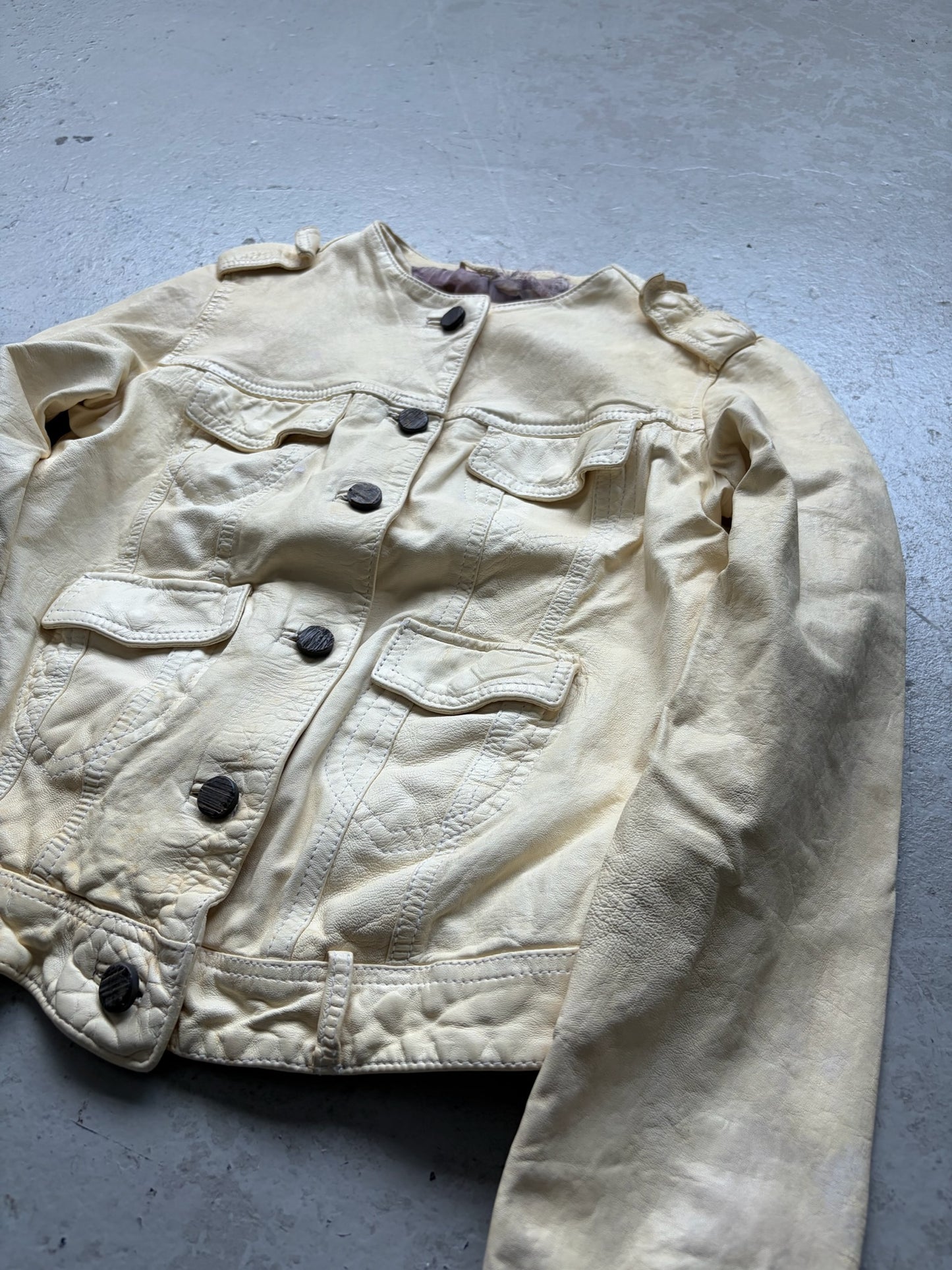 Giorgio Brato Vegetable Tanned Button Up Leather Jacket  (42)