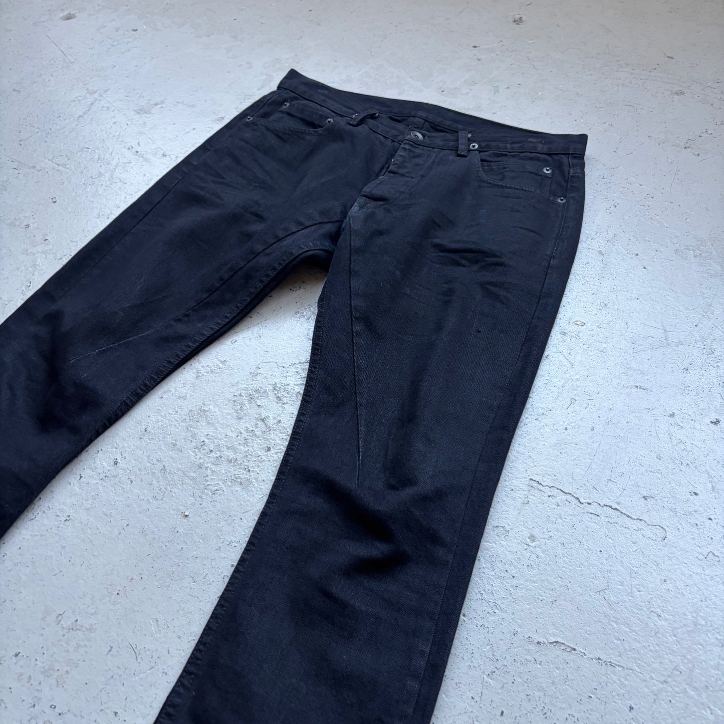 Rick Owens FW14 Sample Black Inside Detroit Cut Denim (30)