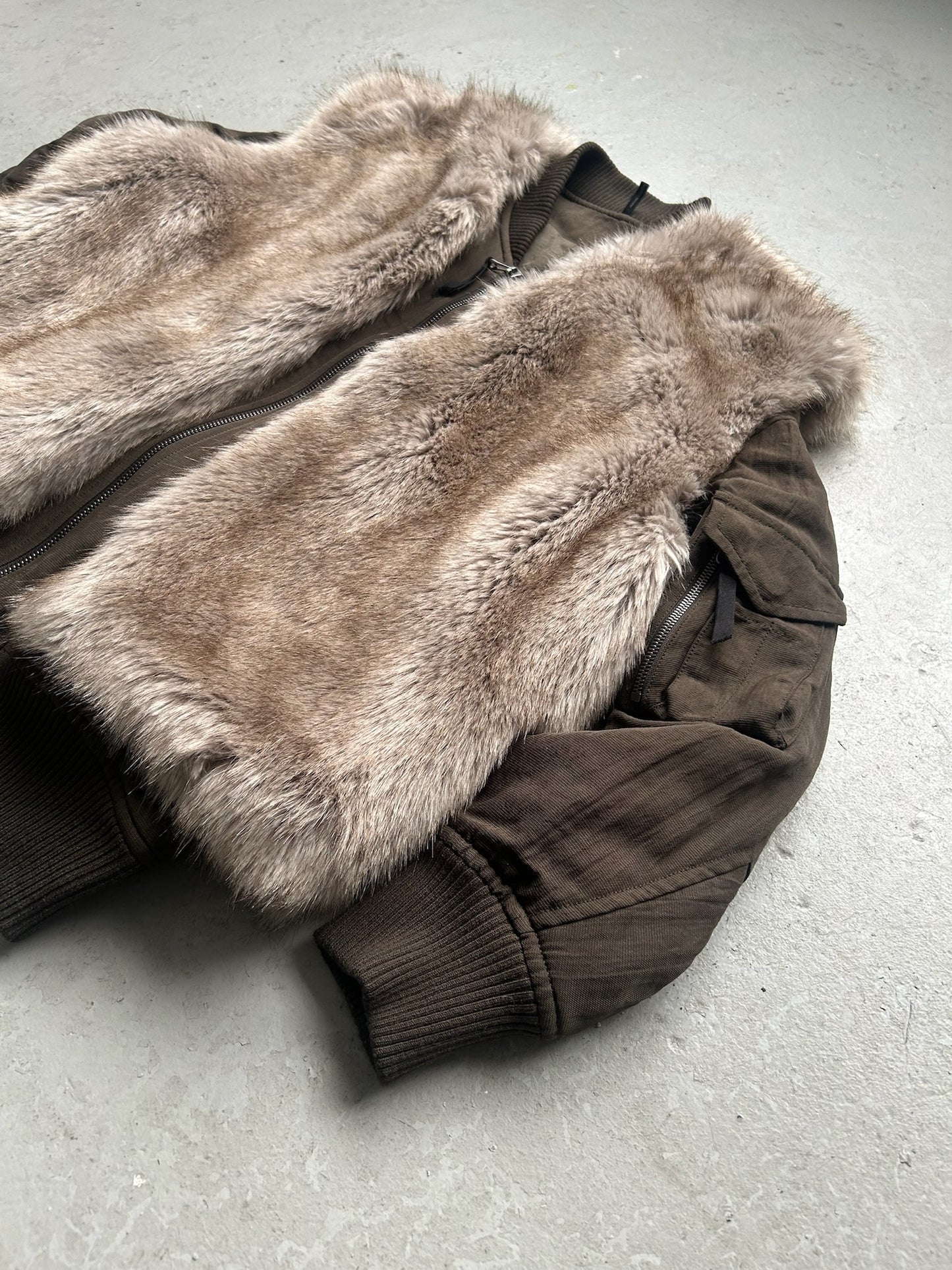 Helmut Lang Bomber With Detatchable Fur Vest (S)
