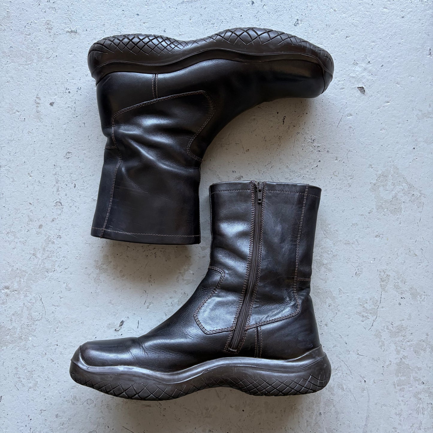 Prada FW99 Mid-Calf Vibram Sole Boots (10.5)