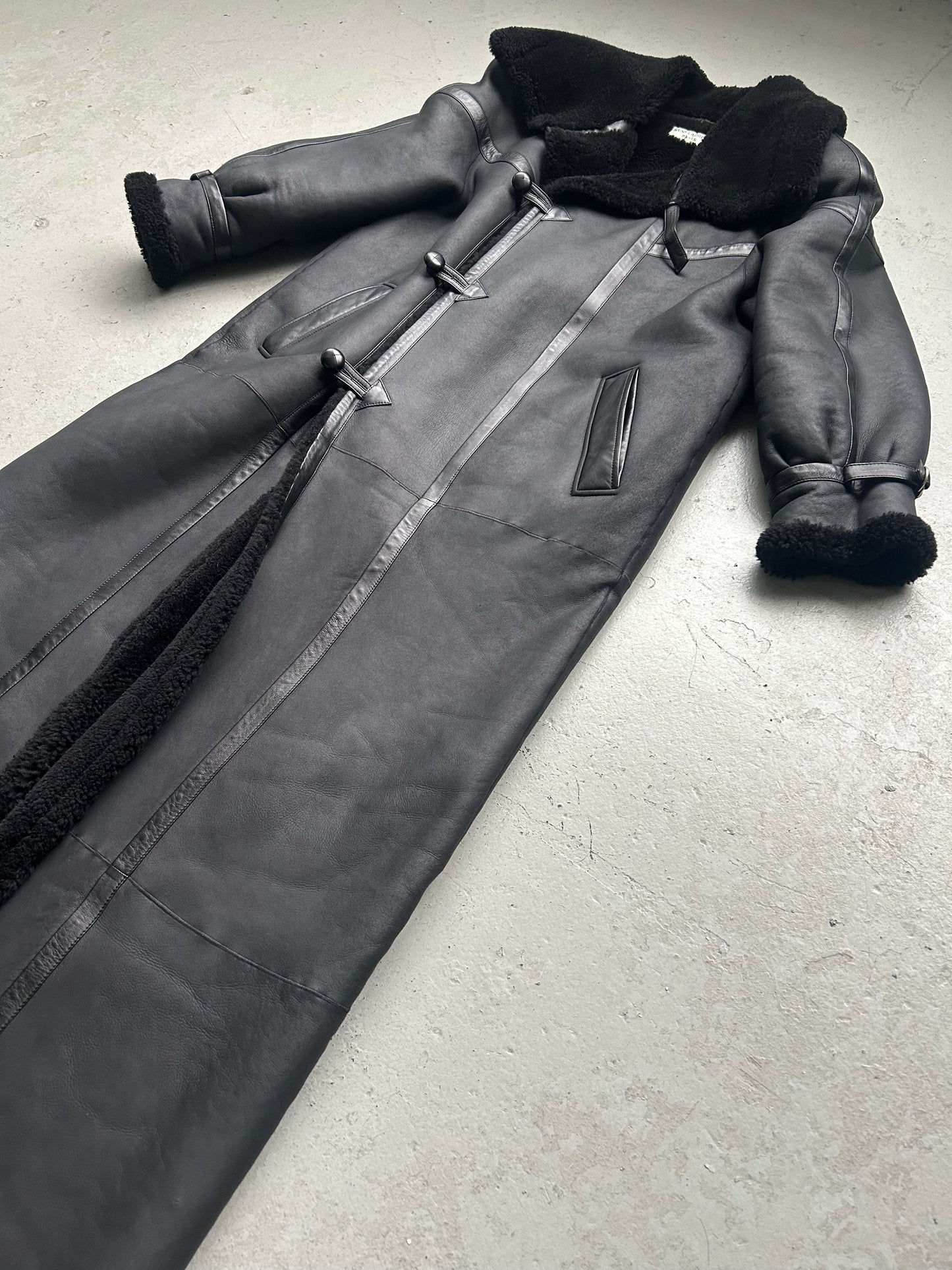 Saint Laurent Paris Long Duffle Lambskin Coat (50)