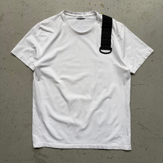 Dirk Bikkembergs White Short Sleeve With Vertical Strap (L)