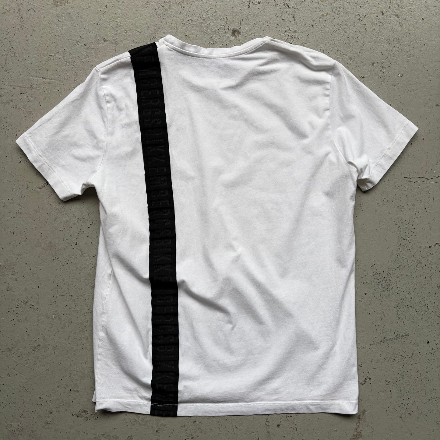 Dirk Bikkembergs White Short Sleeve With Vertical Strap (L)
