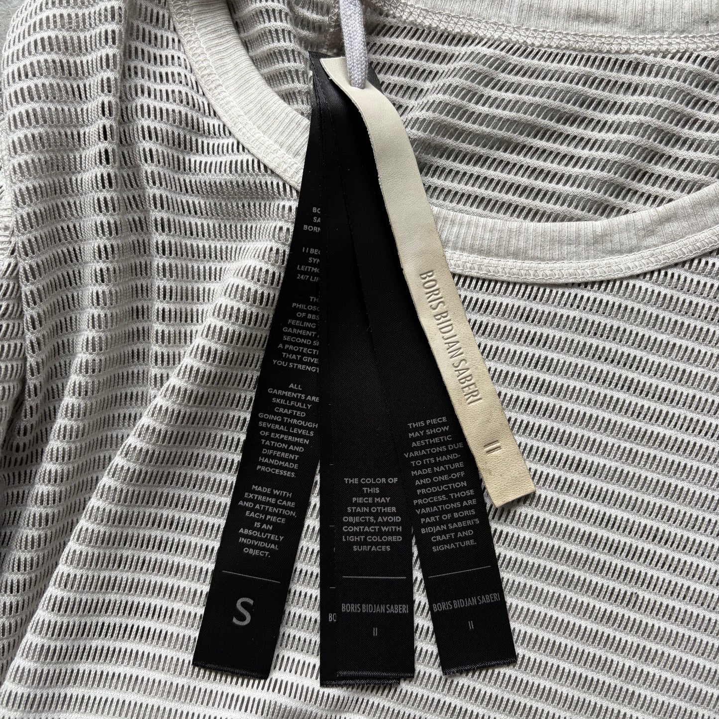 Boris Bidjan Saberi SS24 LS Resin Dyed Light Grey Long Sleeve Shirt (S)