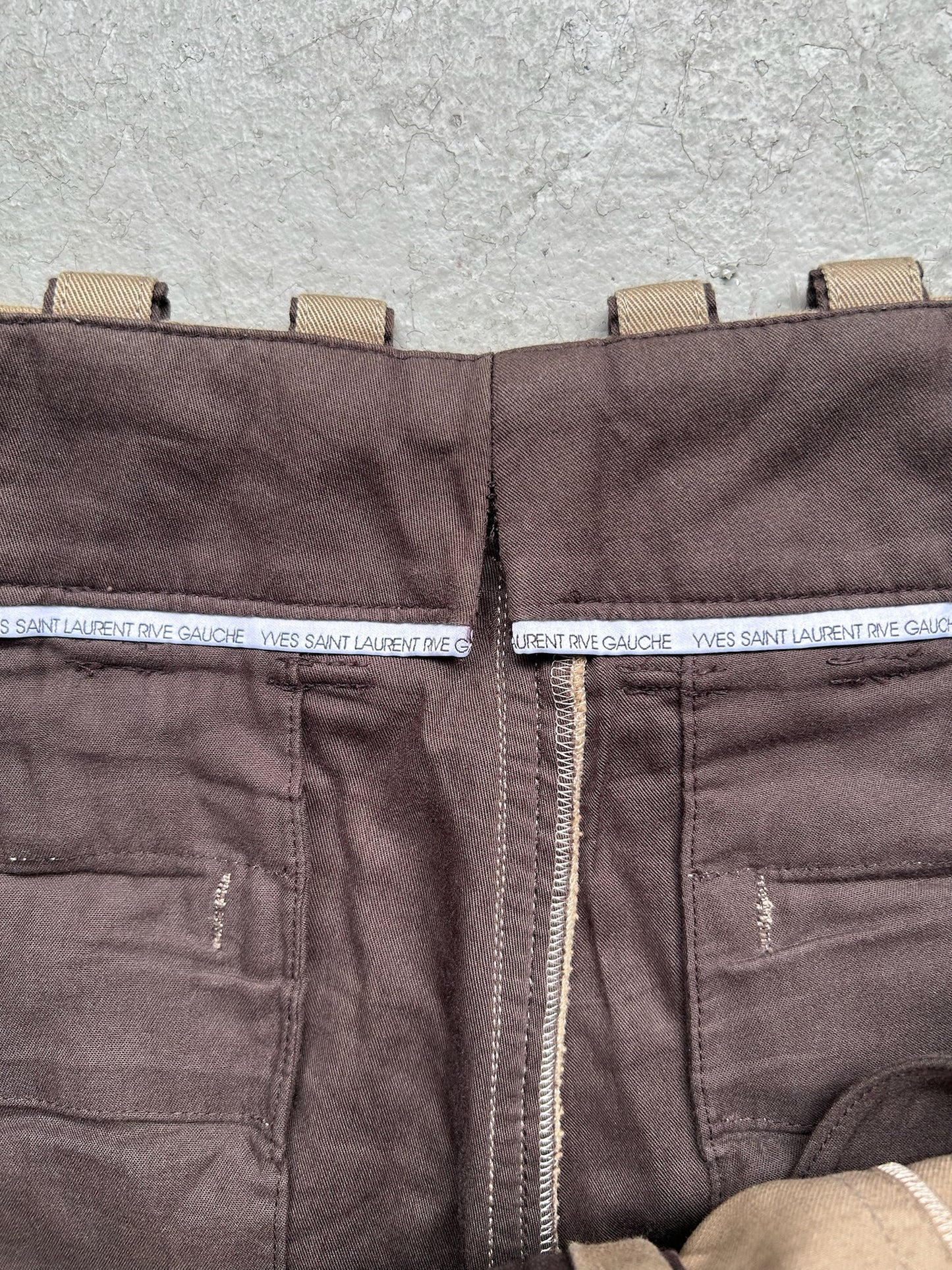 Yves Saint Laurent Rive Gauche Khacki Biker Pants (52)