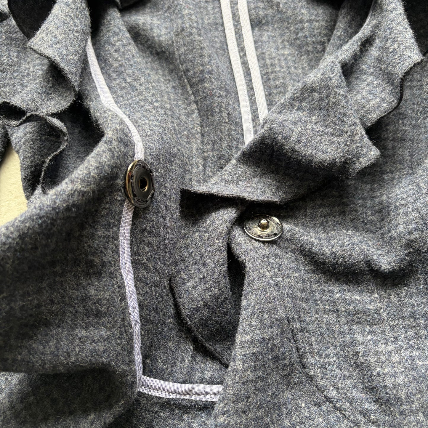 Armani Jeans Wool Navy Ruffle Blazer (36)