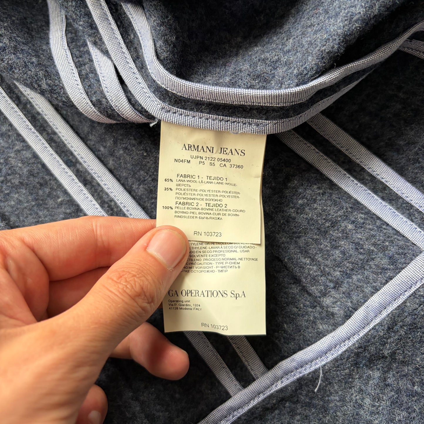 Armani Jeans Wool Navy Ruffle Blazer (36)