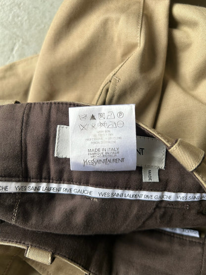 Yves Saint Laurent Rive Gauche Khacki Biker Pants (52)