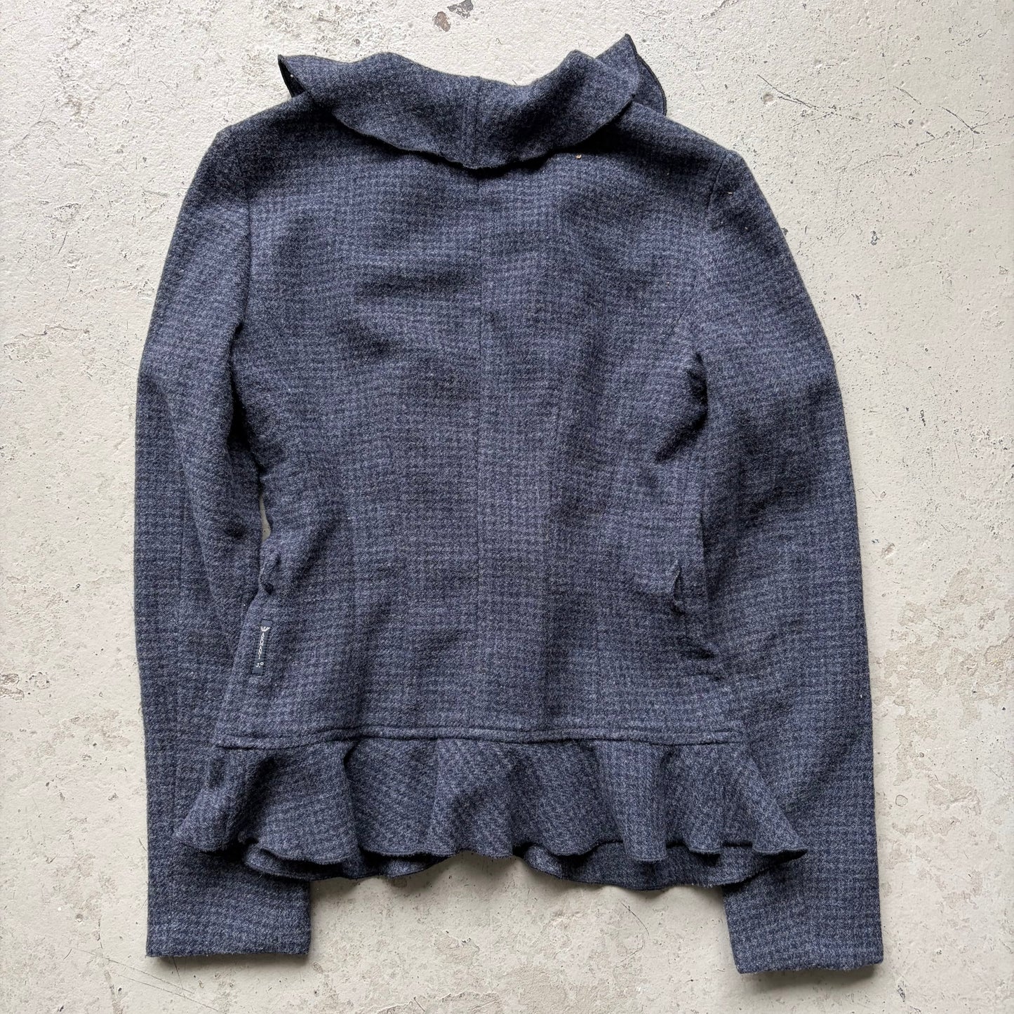 Armani Jeans Wool Navy Ruffle Blazer (36)