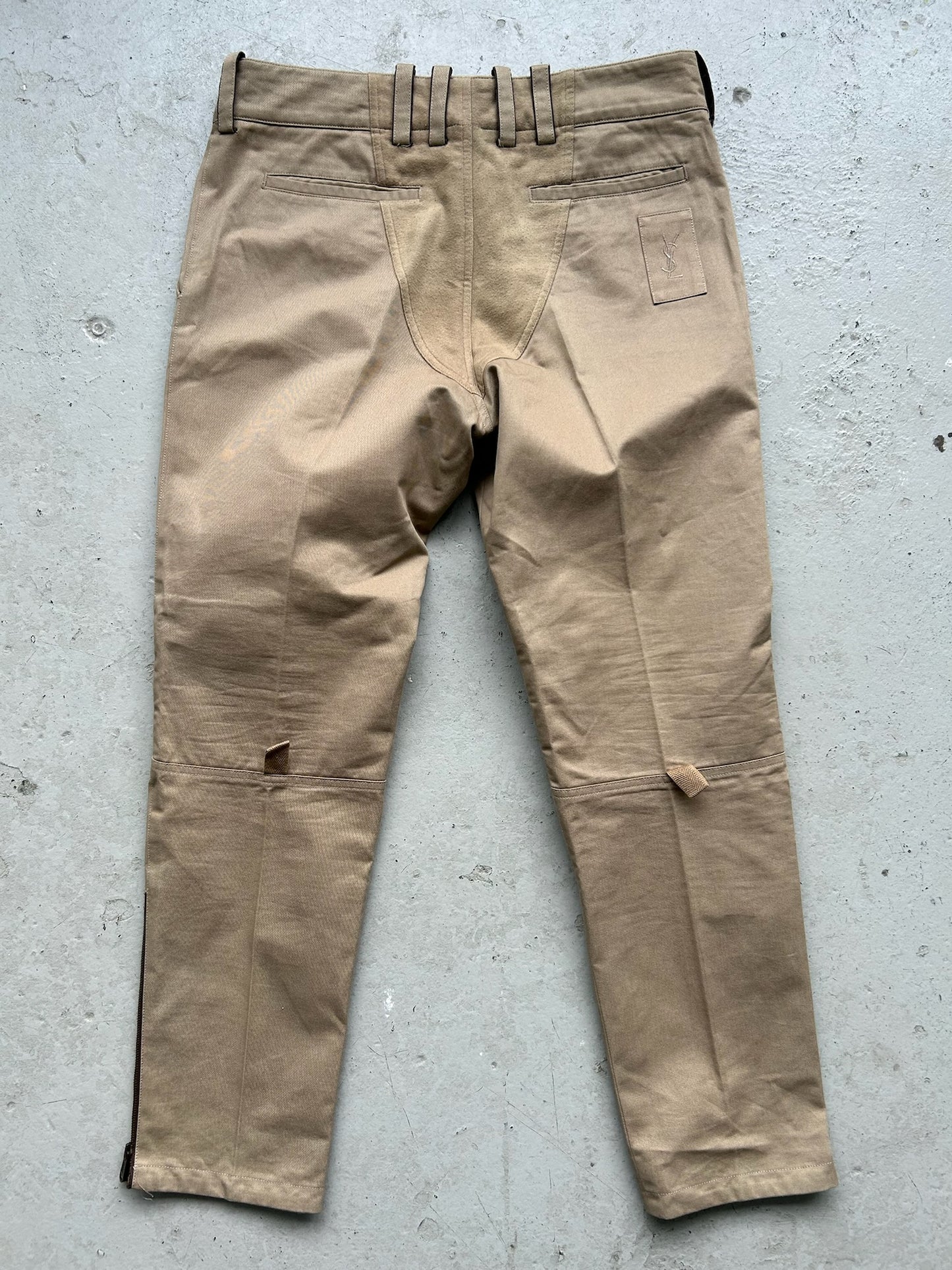 Yves Saint Laurent Rive Gauche Khacki Biker Pants (52)