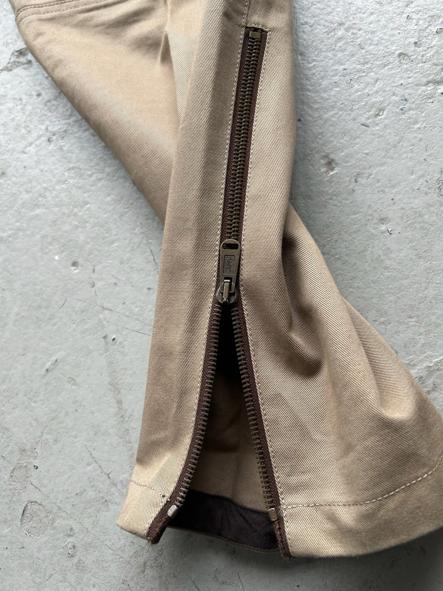 Yves Saint Laurent Rive Gauche Khacki Biker Pants (52)