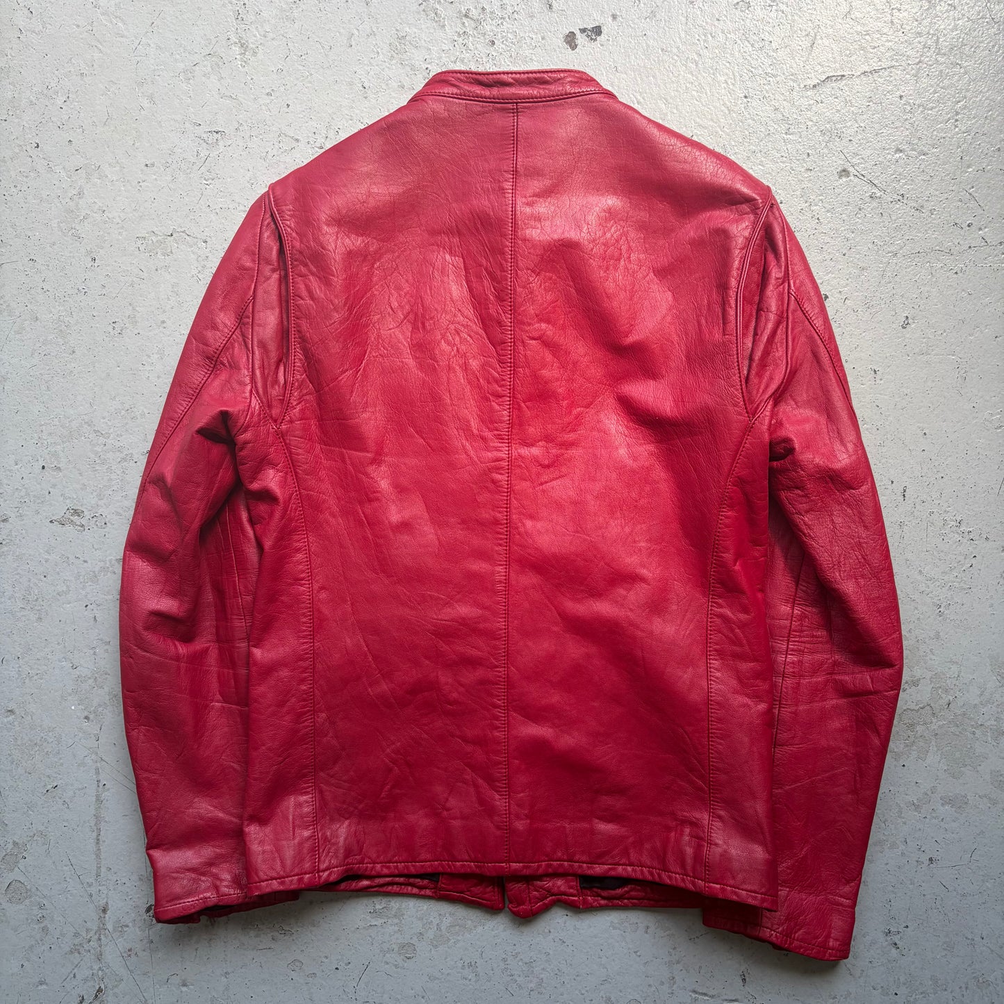 Lithium Homme Red Leather Moto Jacket (3)