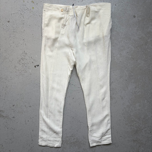 Masnada White Linen Trousers (42)