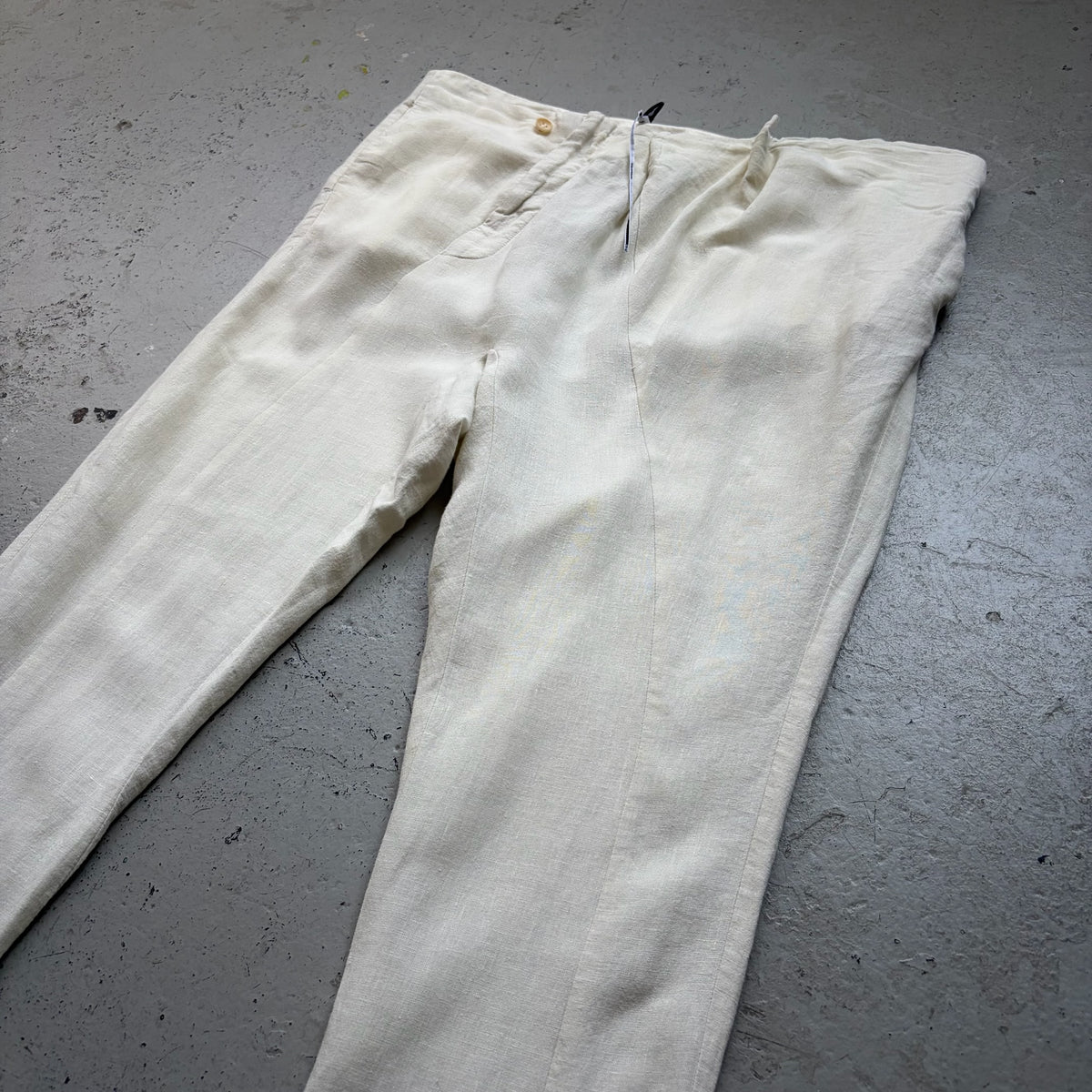 Masnada White Linen Trousers (42)