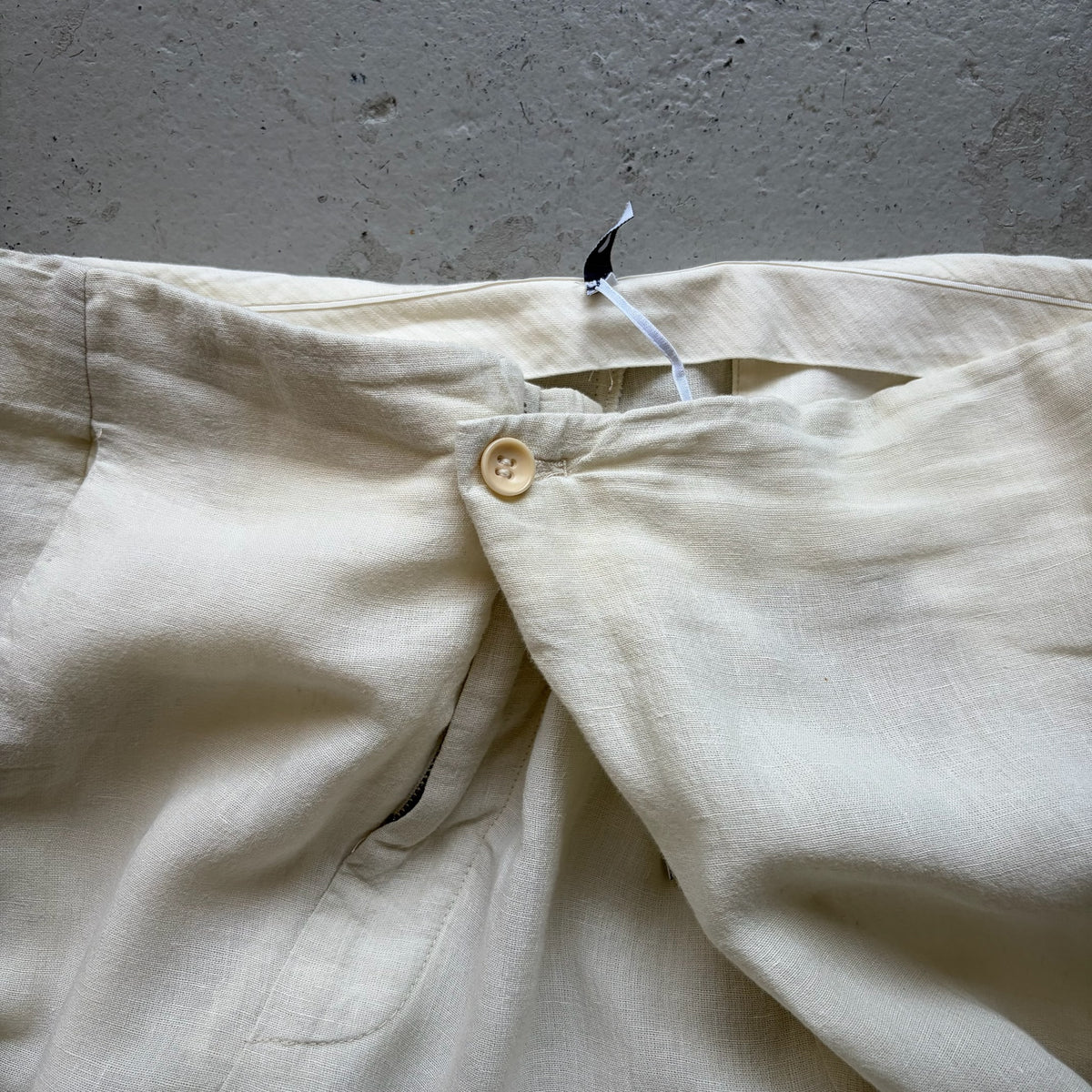 Masnada White Linen Trousers (42)