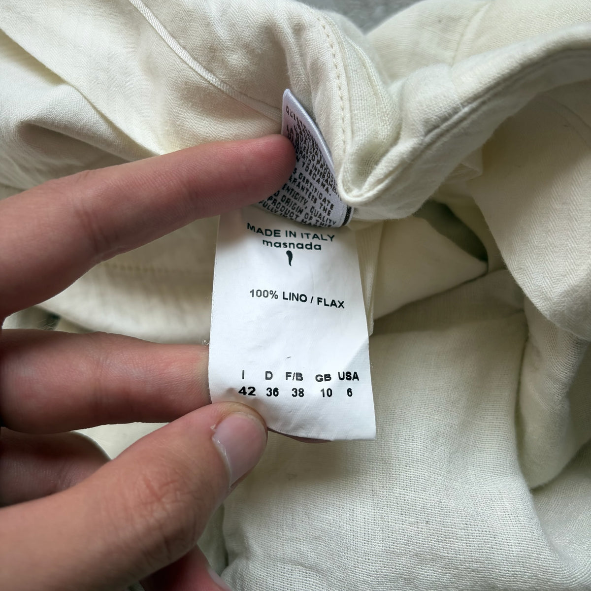 Masnada White Linen Trousers (42)