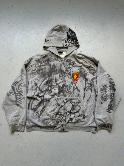 Balenciaga Grey Skater Zip Up Hoodie (L)