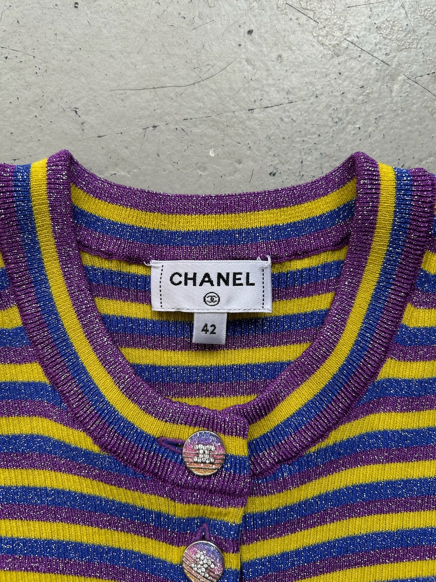 Chanel 2024 Cruise Striped Glitter Short Sleeve (42)