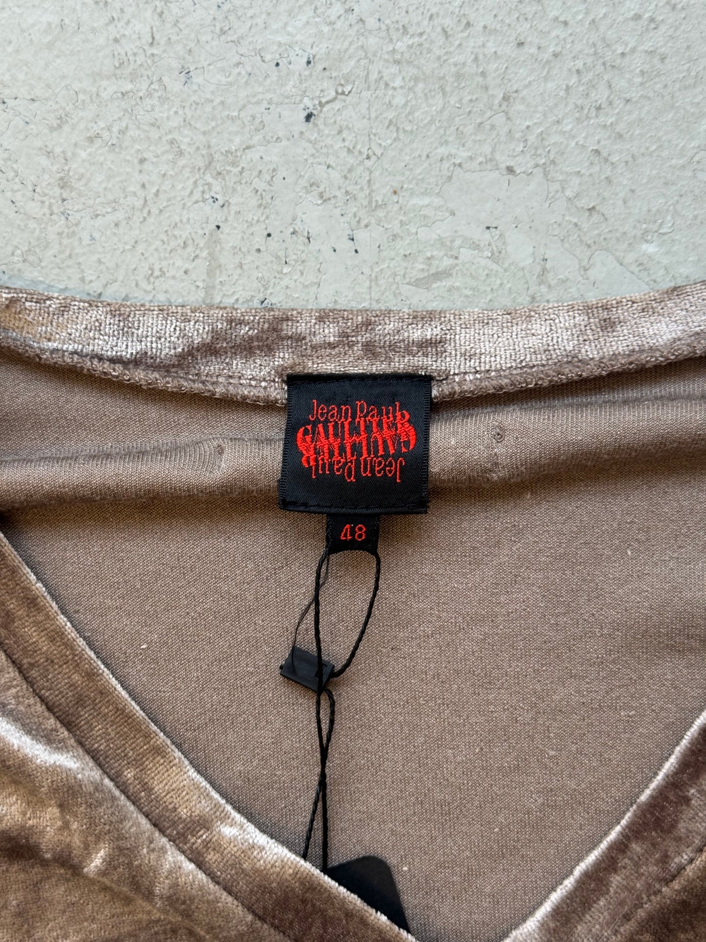 Jean Paul Gaultier Velour V Neck Shirt (48)