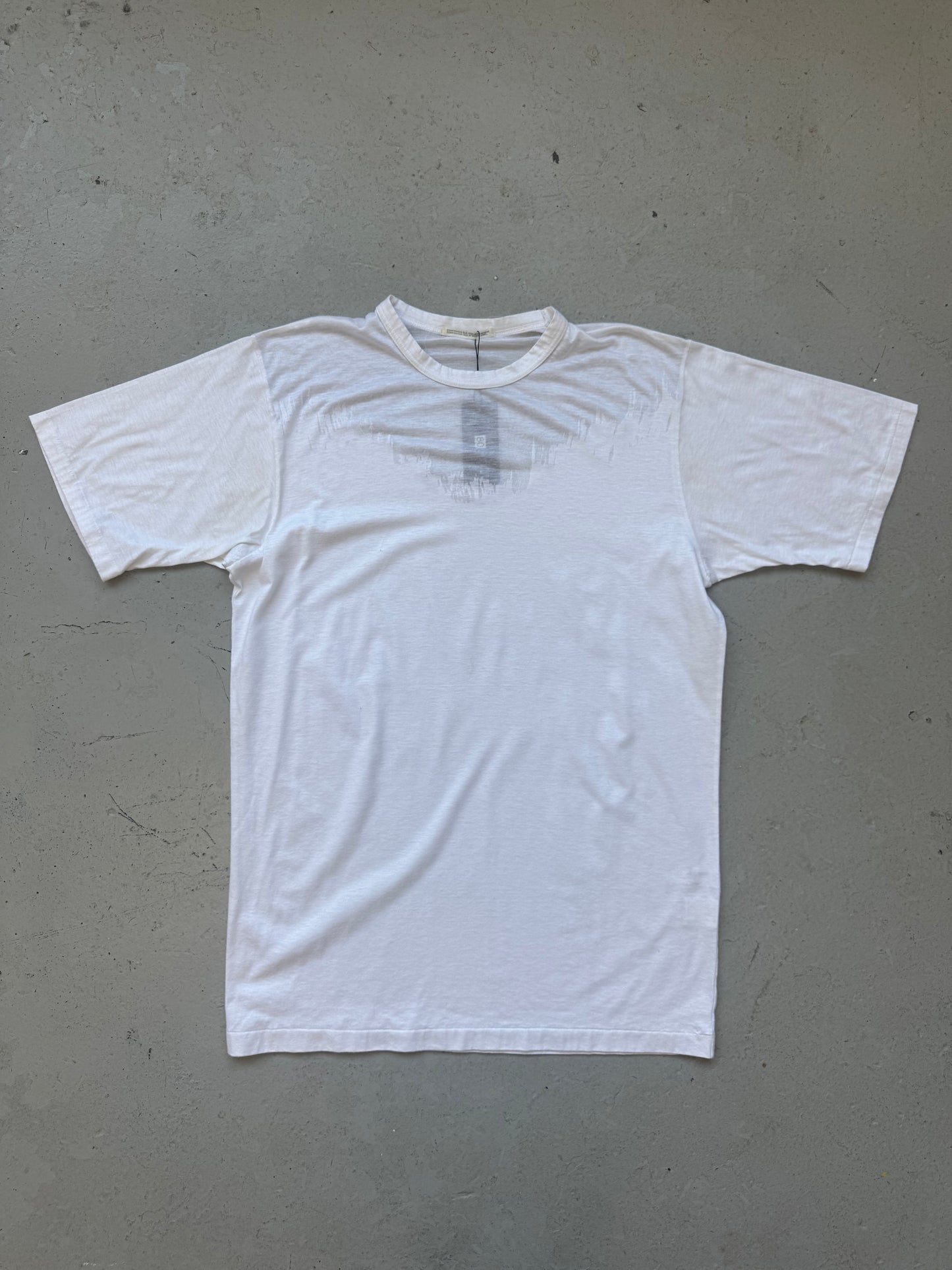 Yohji Yamamoto Pour Homme 50% Cotton 50% Poly White Short Sleeve  (XL)
