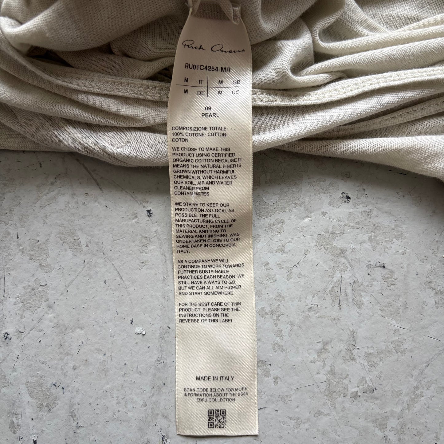 Rick Owens SS23 EDFU Pearl Banana Tank Top (M)
