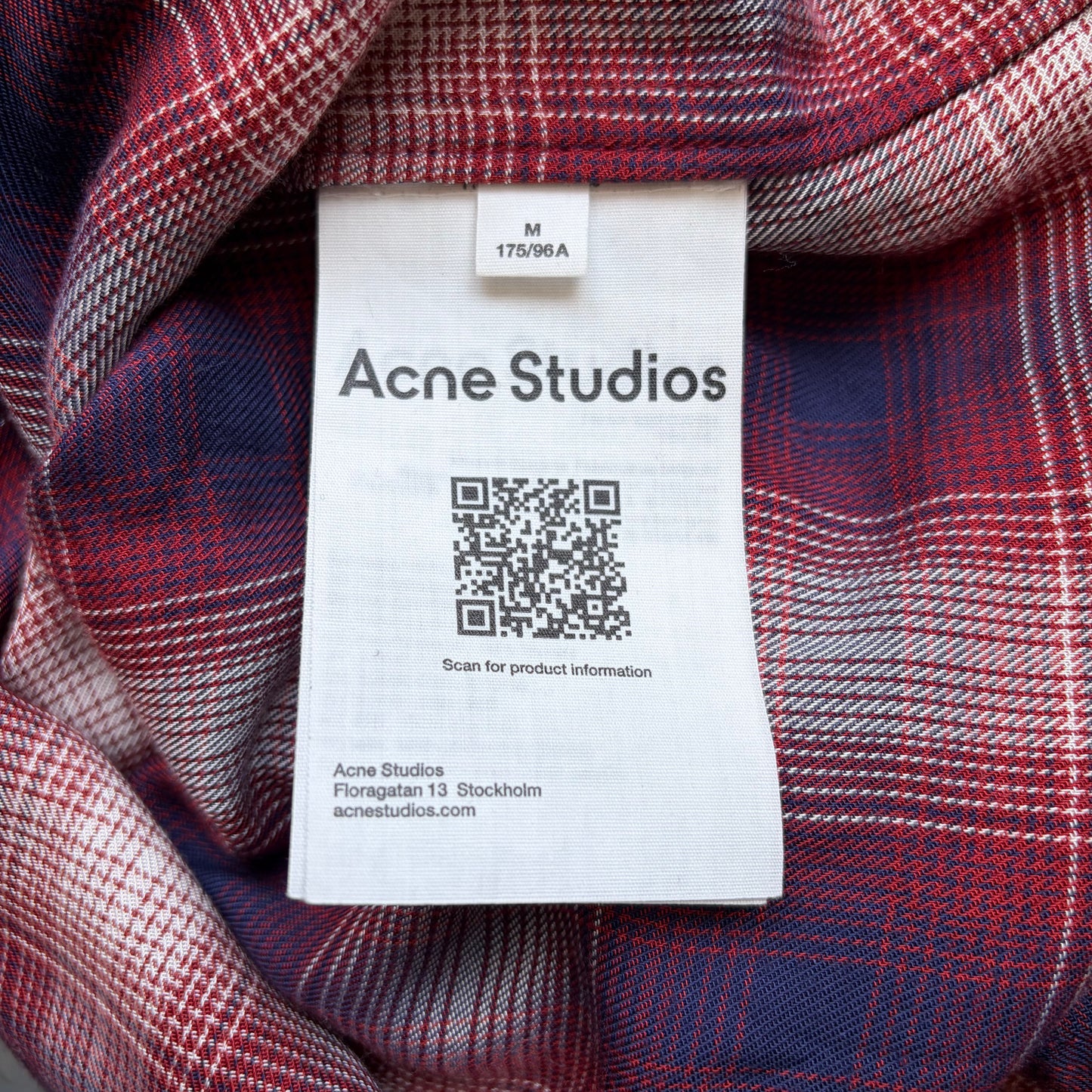Acne Studios Red Plaid Short Sleeve Button Up (M)