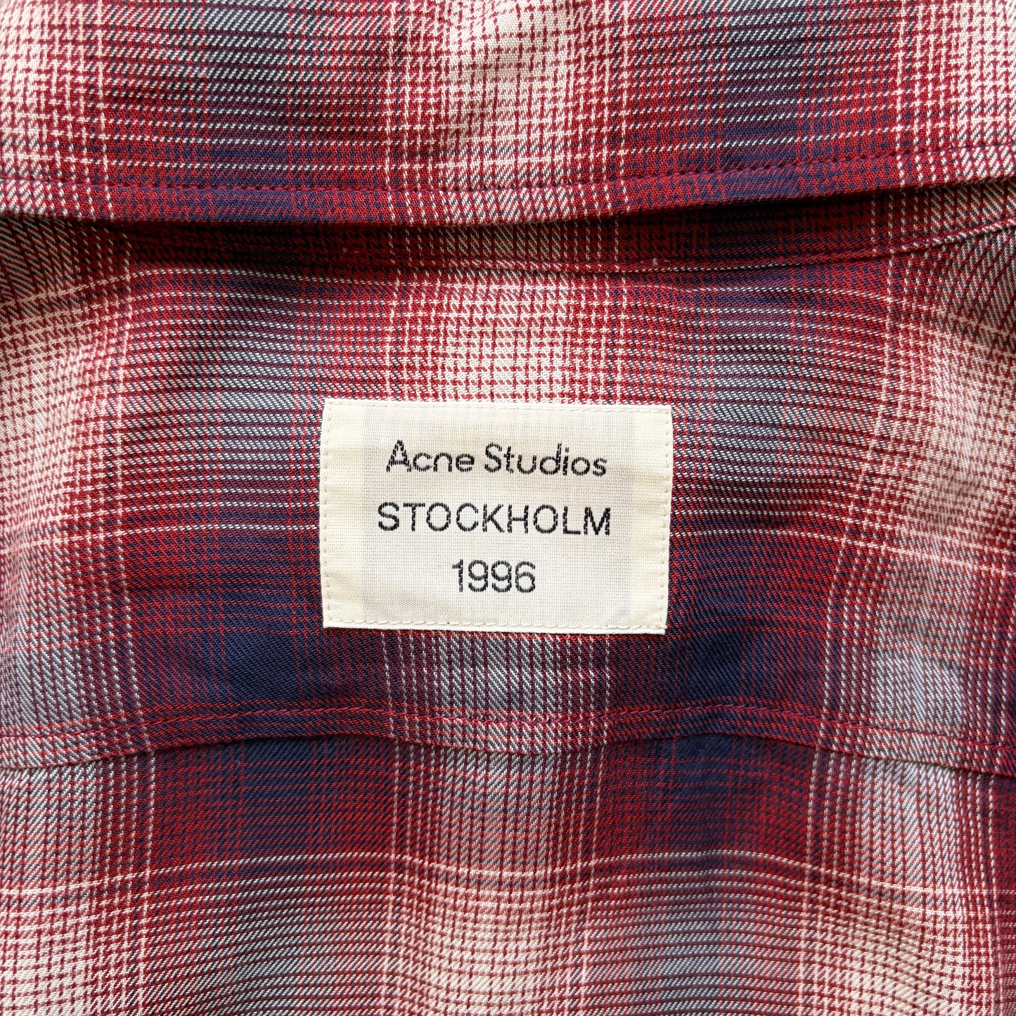 Acne Studios Red Plaid Short Sleeve Button Up (M)